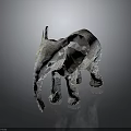 Light Colored Elephant Statue With Textured Surface Standing On Smooth Gray Background 3d model