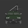 Green Military Tactical Off Road Vehicle With Roof Mounted Antenna Equipment