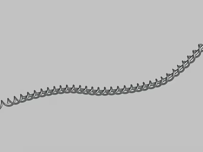 Durable Silver Metal Curved Chain With Linked Structure And Smooth Finish 3d model