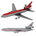 America West And American Airlines Airplanes Featuring Red Gray Bodies And AA Tail Logo