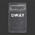 Gray SWAT Tactical Pouch With White Logo And Rugged Texture