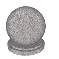 Decorative Gray Granite Sphere Ornament With Textured Surface And Base 3d model