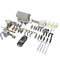 Modern gate access control machine 3d model