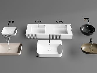 Modern wash basin simple table basin combination 3d model