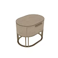 Modern Bedside Table With Gold Metal Legs And Fabric Drawer Design