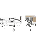 Modern Medical Beds With Adjustable Frames Mobile Wheels And Wooden Headboards