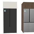 Modern Multi Door Refrigerators With Black Gray And Brown Designs 3d model