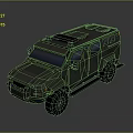 Armored Military Vehicle With Reinforced Body Emergency Lights And Large Off Road Tires