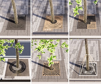 Modern Tree Grate Planting Pool Cover Plate Rainwater Grate Tree Pool Cover Plate Tree Pit Guard Plate Tree Pool Mouth Tree Pool Iron Art 3d model