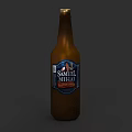 Samuel Adams Boston Lager Brown Bottle With Gold Cap And Beer Glass
