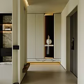 Modern Open Living Dining Area White Interior With Orange Chair Sofa Coffee Table TV Blinds