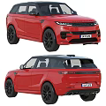 Red Range Rover Sporty Exterior Design With Front And Rear Views And Black Wheels