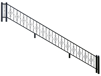 Jane European iron stair handrail 3d model