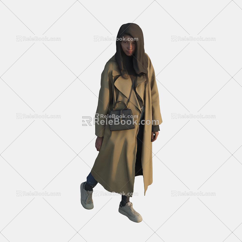 A foreign woman walking. 3d model