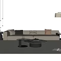 Italian Sofa Coffee Table Combination Leisure Chair Sofa Stool Combination Coffee Table Floor Lamp Side Table Leather 3d model