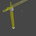 Yellow Tower Crane With Steel Boom Mast And Hanging Hook Structure