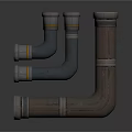 Industrial Metal Pipes With Various Bend Shapes And Metal Ring Fittings