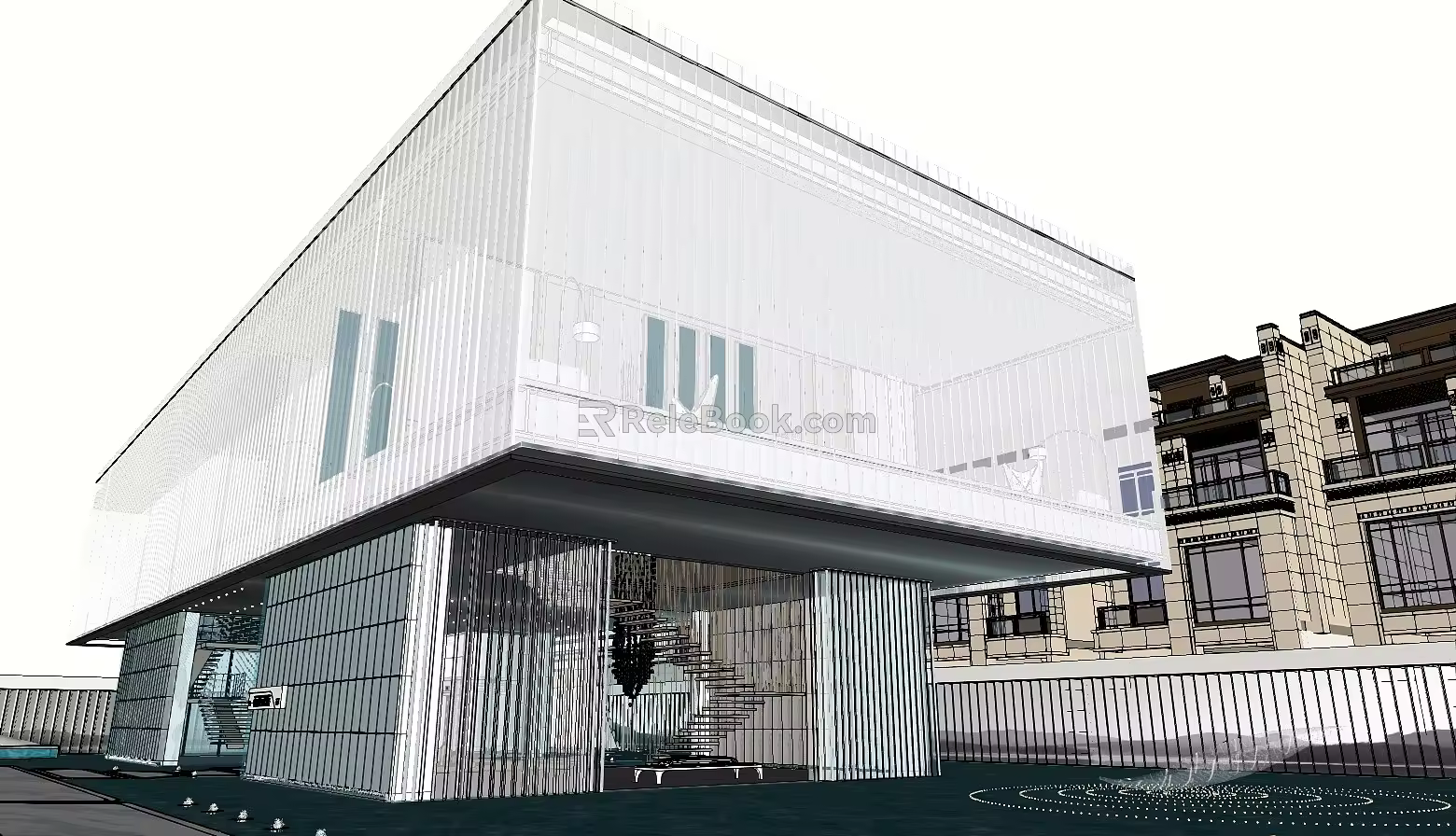 demonstration area of modern architecture 3d model