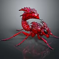 Red Scorpion Like Creature With Complex Red Exoskeleton Multiple Legs Sharp Tail Stinger And Aggressive Appearance 3d model