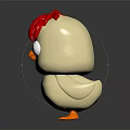 Cute Chick Doll With Red Crest Big Eyes Yellow Body And Orange Feet