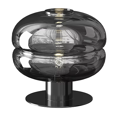 Modern Table Lamp Design With Double Transparent Globe Shades And Black Base 3d model
