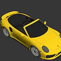 Stylish Yellow Porsche Convertible Sports Car With Black Wheels And Sleek Front Design