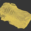 Open Pit Mine Terrain With Terraced Excavated Layers And Green Vegetation
