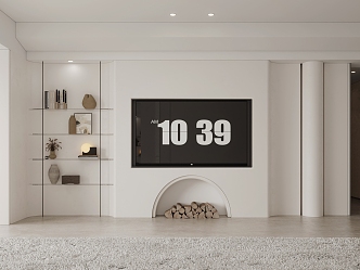 Modern TV background wall 3d model