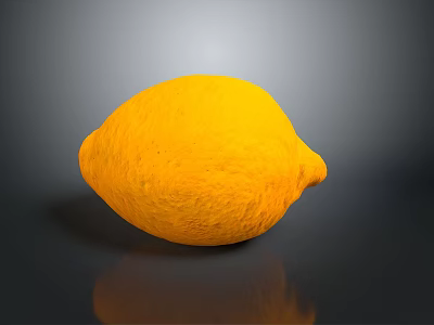 Fresh Ripe Yellow Lemon With Smooth Skin And Reflective Surface On Dark Background 3d model