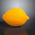 Fresh Ripe Yellow Lemon With Smooth Skin And Reflective Surface On Dark Background