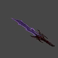 Purple Lightning Sword With Cracked Blade And Intricate Hilt Design