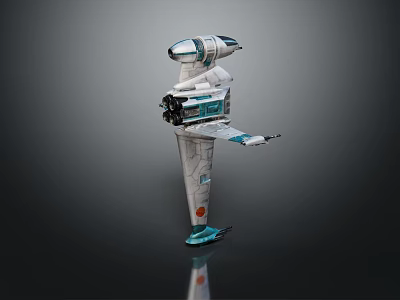 Sleek Blue And White Futuristic Mechanical Robot With Head Body Leg Structure And Glowing Details 3d model