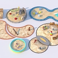 Children's play equipment sand pit sand pool children's park sand pit 3D model 3d model