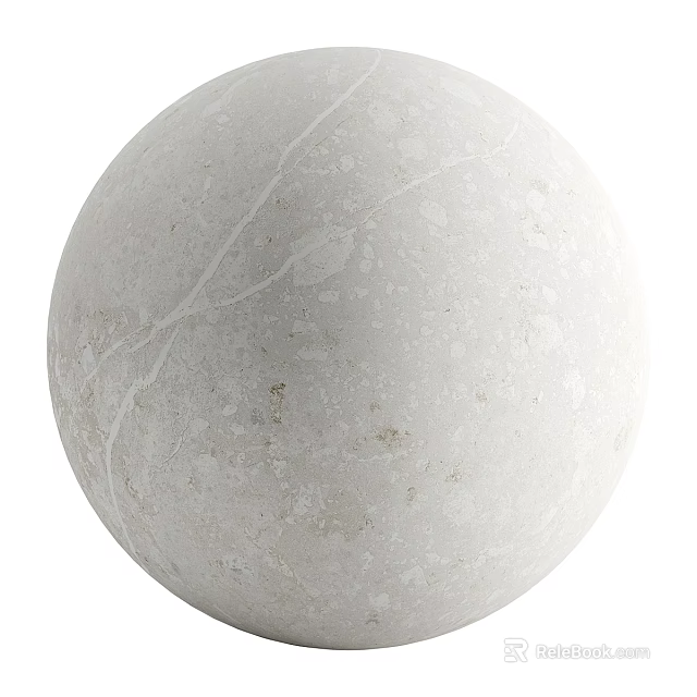 White Marble Sphere Component With Smooth Surface And Natural Veins 3d model