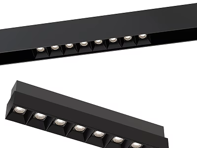 Modern Black Linear LED Downlights And Spotlights For Ceiling Lighting Design 3d model