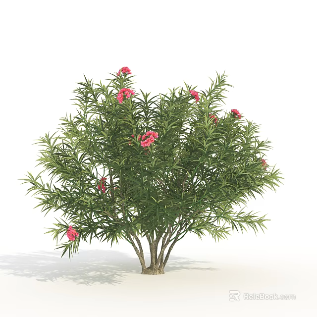 Lush Arbor With Green Leaves And Pink Flowers In Natural Growth 3d model 