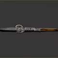 Traditional Decorative Weapon With Ornate Blade Wooden Handle And Metallic Accents