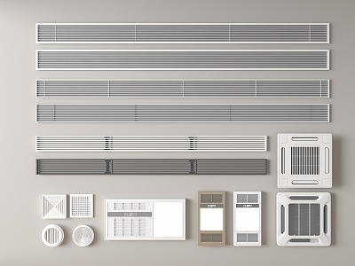 Modern air conditioner air outlet air conditioner outlet central air conditioner extremely narrow outlet exhaust fan 3d model