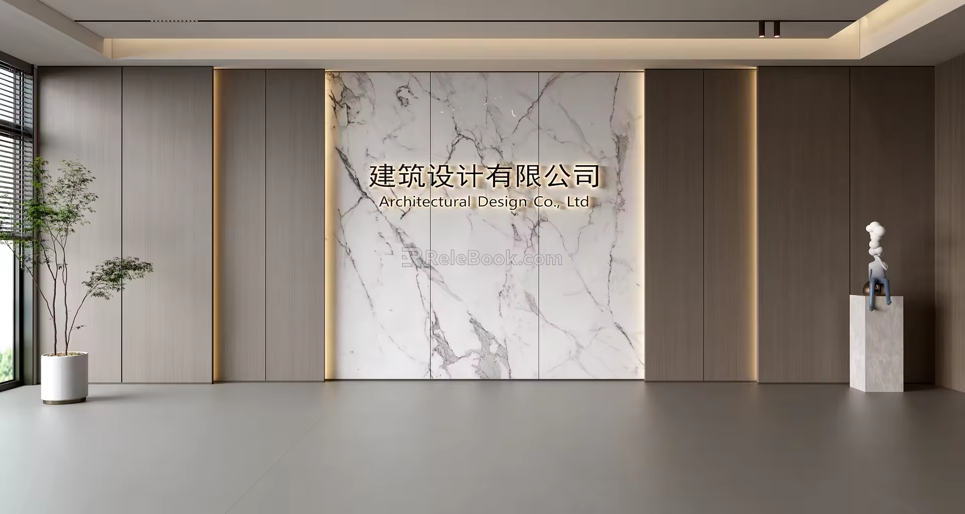 Modern Front Desk Background Wall Simple Background Wall Front Desk Reception Area Background Wall Company Front Desk Background Wall 3d model