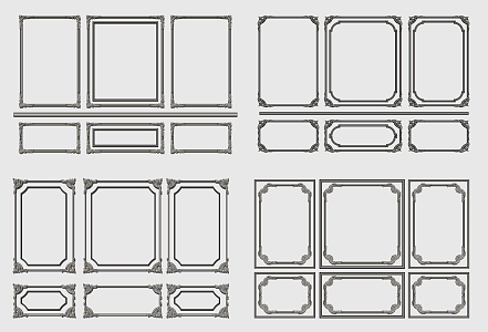 European-style lines carved lines 3d model