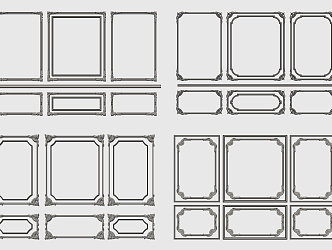 European-style lines carved lines 3d model