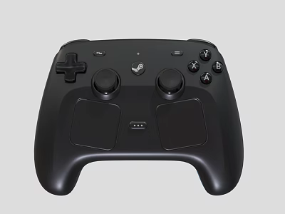 Black Wireless Game Controller With Ergonomic Design And Dual Joysticks 3d model