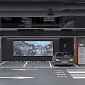 Modern Underground Parking Lot With Clear Pavement Markings And Large Digital Display For Orderly Parking