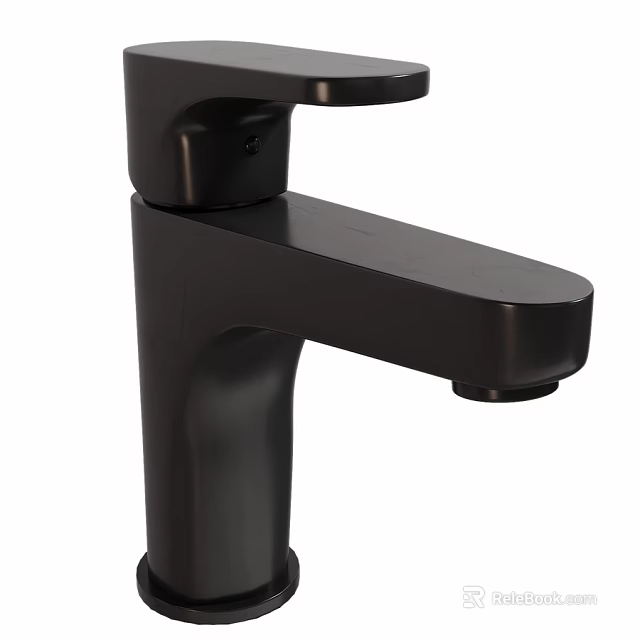 Sleek Modern Black Faucet Design For Bathroom And Kitchen Sinks 3d model 