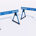 Blue Road Construction Barriers with Reflective Stripes for Traffic Safety