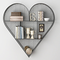 Modern Wall Storage Rack Heart Shape Decorative Rack 3d model