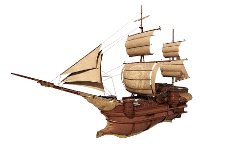 Chinese boat classical boat 3d model