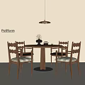 Ancient style dining table 3d model