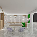 Fashion Clothing Store Interior With Window Displays And Hanging Apparel Racks