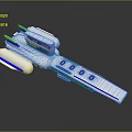 Futuristic 3D White And Blue Cosmic Spaceship Model For Interstellar Exploration Missions